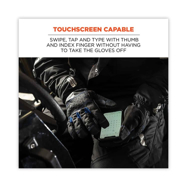 ERGODYNE CORPORATION ProFlex 819WP Extreme Thermal WP Gloves, EN388: 4222B, 9" Long, Small, Black, Pair (EGO17612) thumbnail 4