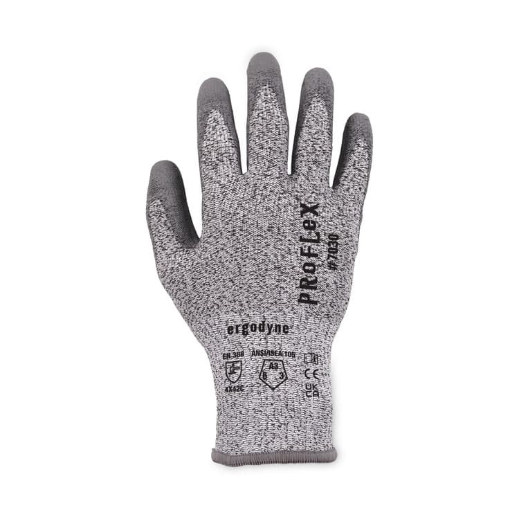 ERGODYNE CORPORATION ProFlex 7030 ANSI A3 PU Coated CR Gloves, EN388: 4X42C, 9" Long, X-Large, Gray, 12 Pairs (EGO10455) thumbnail 4
