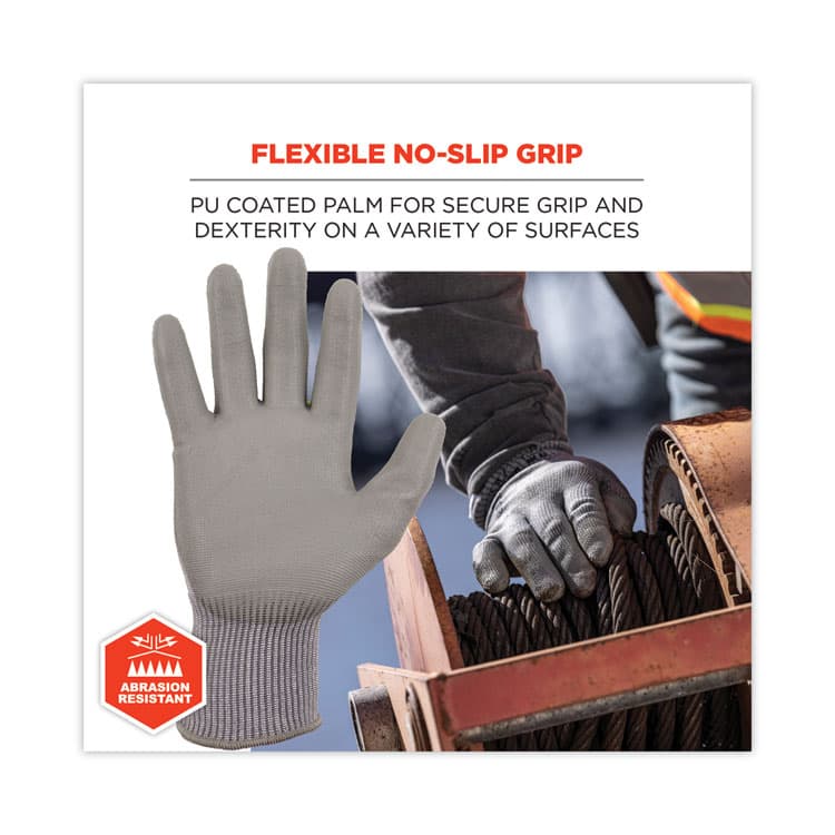 ERGODYNE CORPORATION ProFlex 7024 ANSI A2 PU Coated CR Gloves, EN388: 4X42B, 9" Long, Medium, Gray, 12 Pairs (EGO10393) thumbnail 4