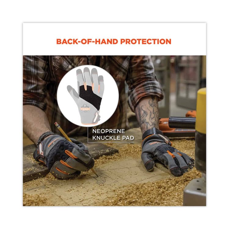 ERGODYNE CORPORATION ProFlex 710 Heavy-Duty Mechanics Gloves, 9" Long, XX-Large, Gray, Pair (EGO17046) thumbnail 4