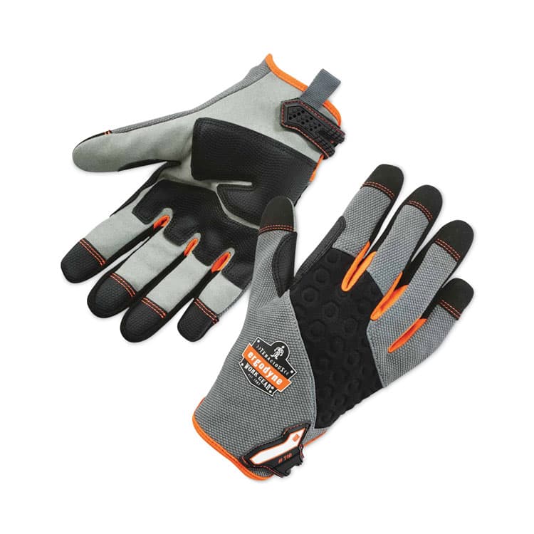 ERGODYNE CORPORATION ProFlex 710 Heavy-Duty Mechanics Gloves, 9" Long, Small, Gray, Pair (EGO17042)