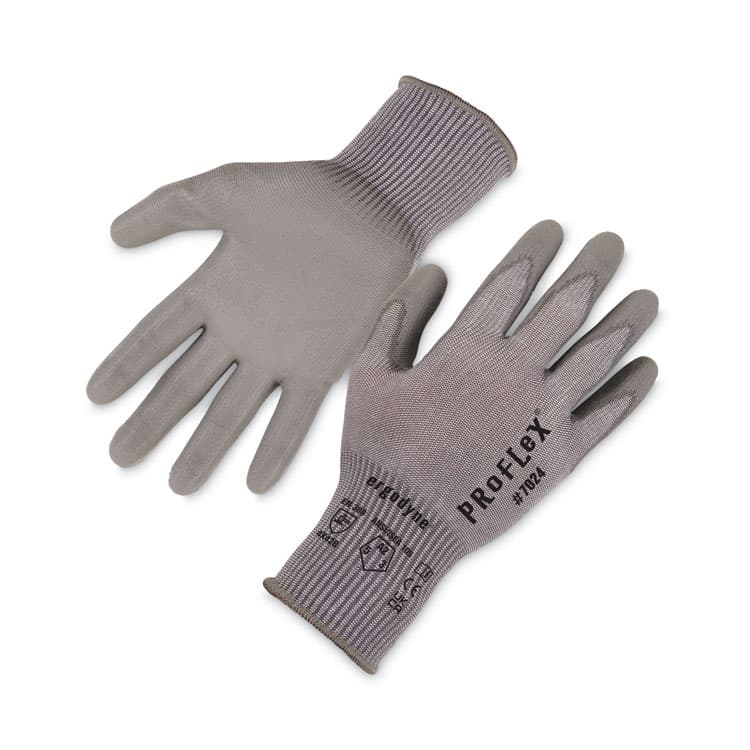 ERGODYNE CORPORATION ProFlex 7024 ANSI A2 PU Coated CR Gloves, EN388: 4X42B, 7" Long, Small, Gray, Pair (EGO10402)