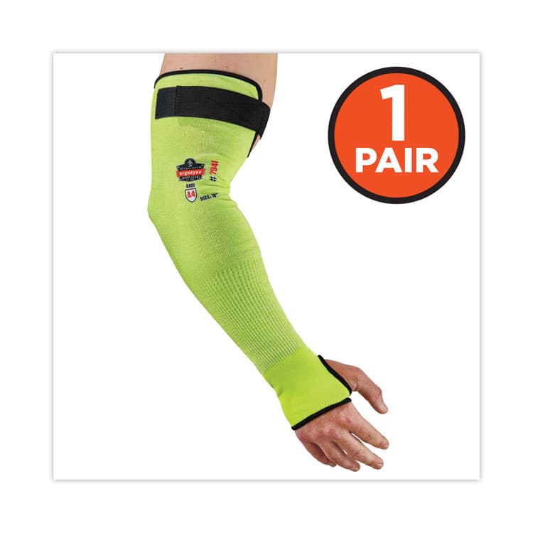 ERGODYNE CORPORATION ProFlex 7941-PR CR Protective Arm Sleeve, 18", Lime, Pair (EGO17943) thumbnail 3