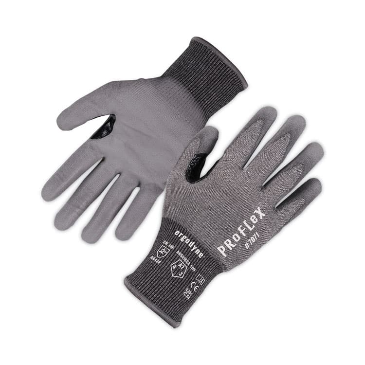 ERGODYNE CORPORATION ProFlex 7071 ANSI A7 PU Coated CR Gloves, EN388: 4X42F, 9" Long, X-Large, Gray, 12 Pairs (EGO18065)