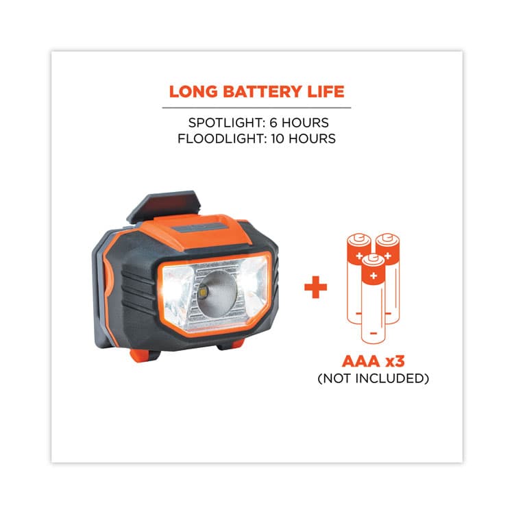 ERGODYNE CORPORATION Skullerz 8981 Hard Hat LED Light, Orange (EGO60191) thumbnail 3