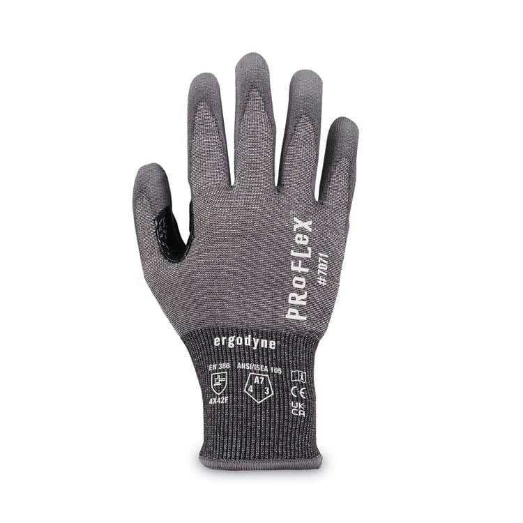 ERGODYNE CORPORATION ProFlex 7071 ANSI A7 PU Coated CR Gloves, EN388: 4X42F, 9" Long, XX-Large, Gray, Pair (EGO18076) thumbnail 4