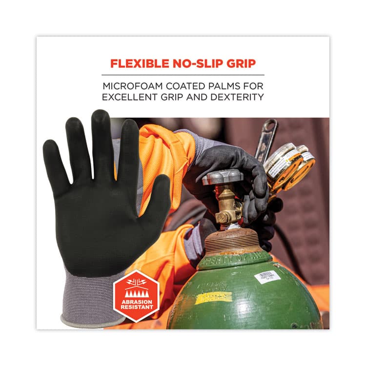 ERGODYNE CORPORATION ProFlex 7000 Nitrile-Coated Gloves Microfoam Palm, EN388: 4121A, 9" Long, Large, Gray, Pair (EGO10374) thumbnail 4