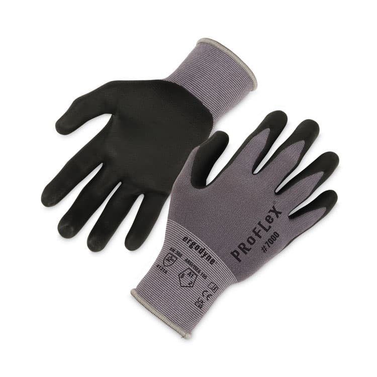 ERGODYNE CORPORATION ProFlex 7000 Nitrile-Coated Gloves Microfoam Palm, EN388: 4121A, 9" Long, Medium, Gray, Pair (EGO10373)