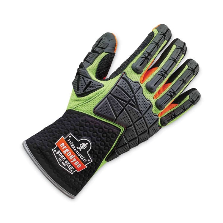 ERGODYNE CORPORATION ProFlex 925F(x) Standard Dorsal Impact-Reducing Gloves, EN388: 4121XP, Large, Black/Lime, Pair (EGO17904) thumbnail 2