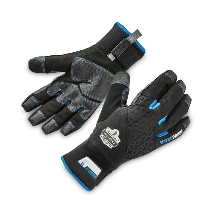 ERGODYNE CORPORATION ProFlex 818WP Thermal WP Gloves with Tena-Grip, EN388: 3423X, 9" Long, Small, Black, Pair (EGO17382)