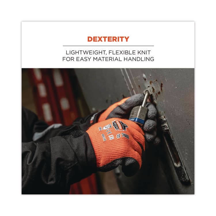 ERGODYNE CORPORATION ProFlex 7401-CASE Coated Lightweight Winter Gloves, EN388: 2131X, 9" Long, XX-Large, Orange, Pair (EGO17626) thumbnail 3