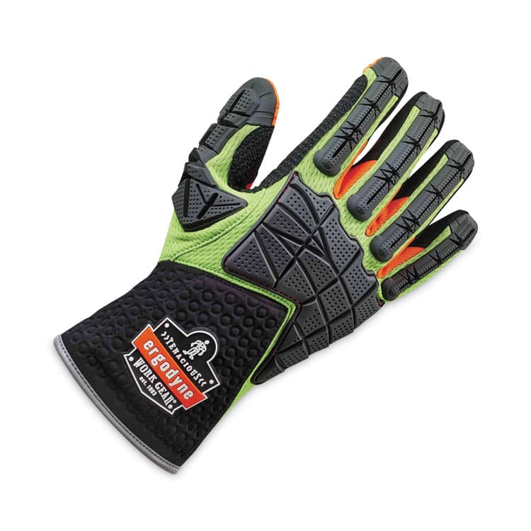 ERGODYNE CORPORATION ProFlex 925F(x) Standard Dorsal Impact-Reducing Gloves, EN388: 4121XP, X-Large, Black/Lime, Pair (EGO17905) thumbnail 3