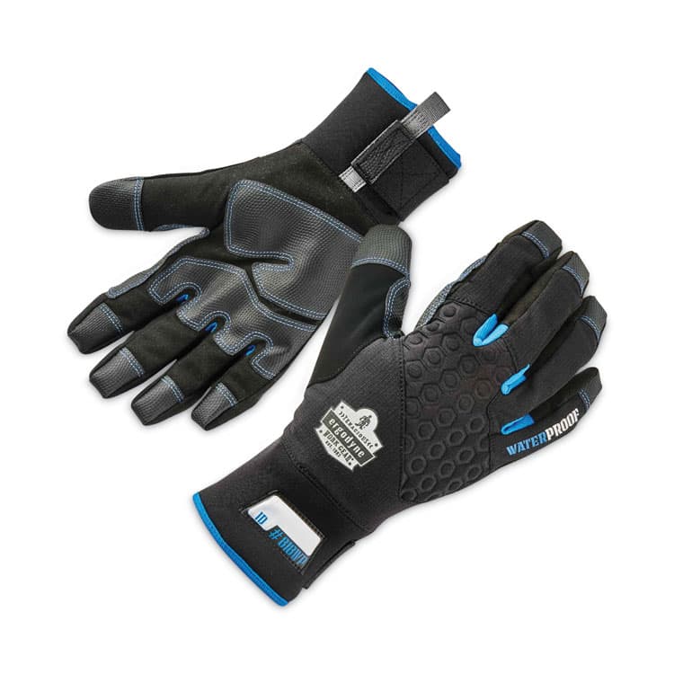 ERGODYNE CORPORATION ProFlex 818WP Thermal WP Gloves with Tena-Grip, EN388: 3423X, 9" Long, Large, Black, Pair (EGO17384)