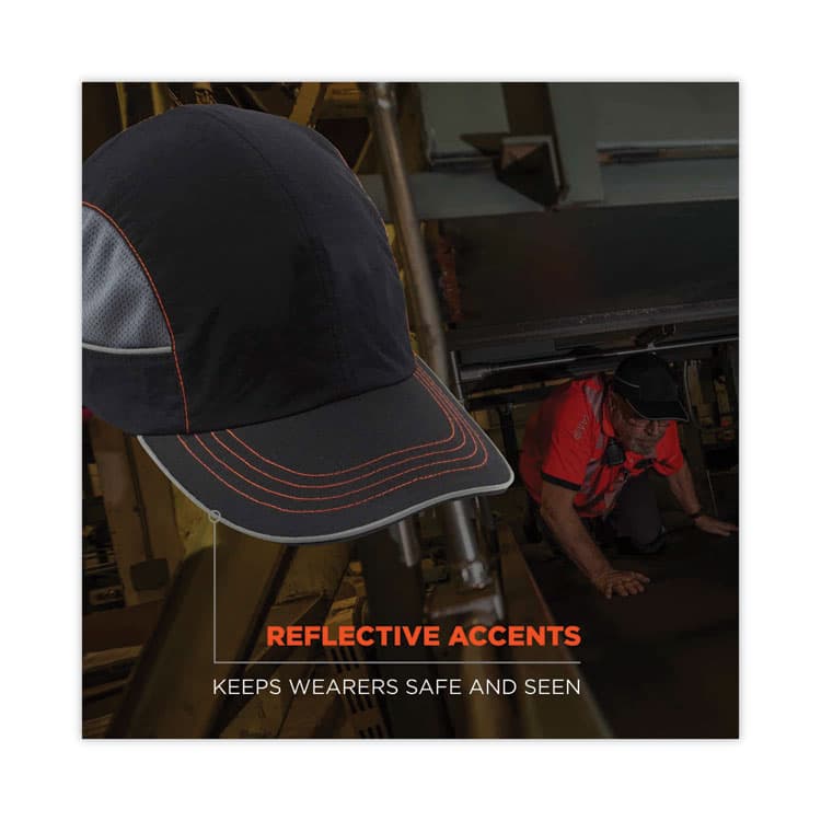 ERGODYNE CORPORATION Skullerz 8950XL XL Bump Cap Hat, Long Brim, Black (EGO23348) thumbnail 4