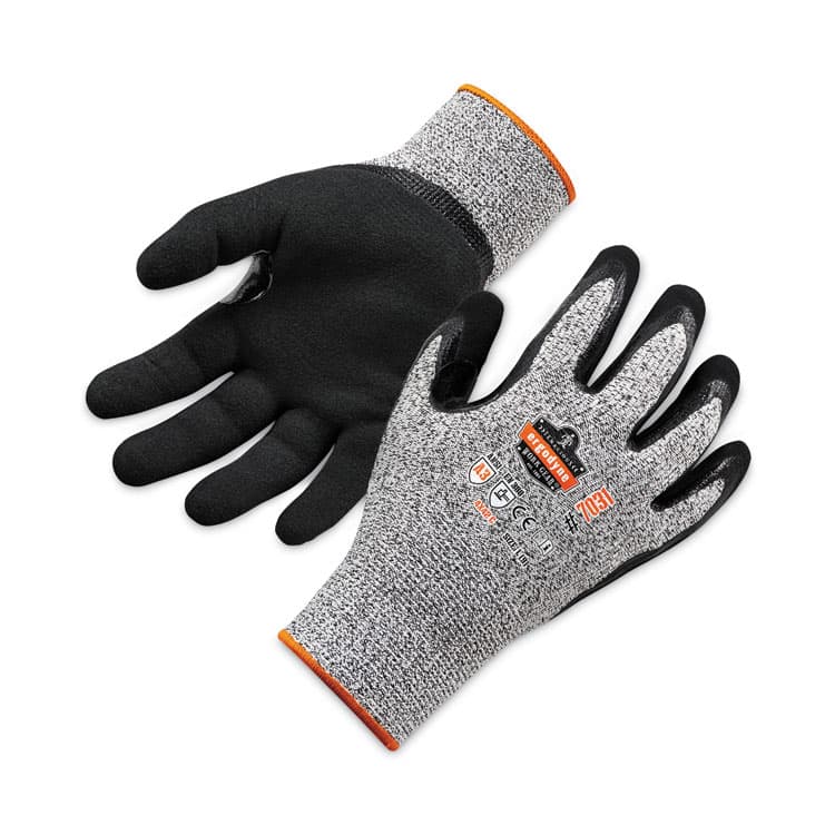 ERGODYNE CORPORATION ProFlex 7031 ANSI A3 Nitrile-Coated CR Gloves, EN388: 4X42C, 10" Long, Large, Gray, Pair (EGO17984)