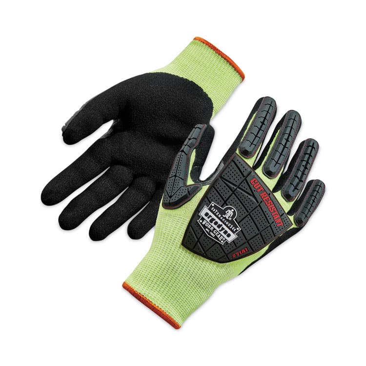 ERGODYNE CORPORATION ProFlex 7141 ANSI A4 DIR Nitrile-Coated CR Gloves, EN388: 4X42DP, 9" Long, XX-Large, Lime, 72 Pairs/Carton (EGO17836)