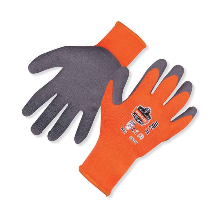 ERGODYNE CORPORATION ProFlex 7401-CASE Coated Lightweight Winter Gloves, EN388: 2131X, 9" Long, Large, Orange, Pair (EGO17624)