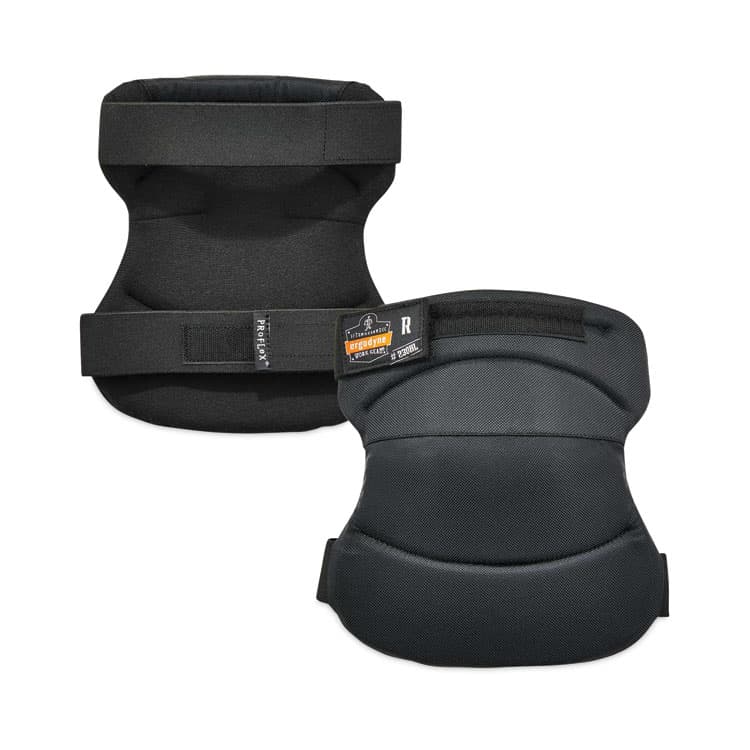 ERGODYNE CORPORATION ProFlex 230HL Knee Pads, Wide Soft Cap, Hook and Loop Closure, One Size Fits Most, Black, Pair (EGO18231)