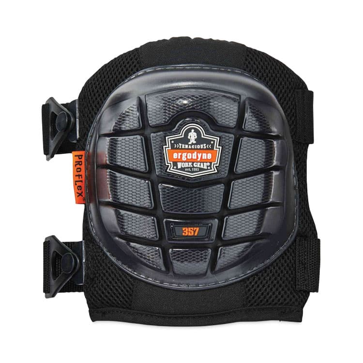 ERGODYNE CORPORATION ProFlex 357 Lightweight Gel Knee Pads, Short Cap, Buckle Closure, One Size Fits Most, Black, Pair (EGO18457) thumbnail 2