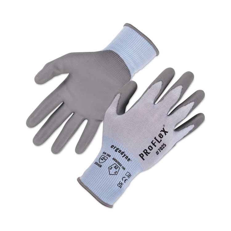 ERGODYNE CORPORATION ProFlex 7025 ANSI A2 PU Coated CR Gloves, EN388: 2X42B, 9" Long, X-Large, Blue, Pair (EGO10435)