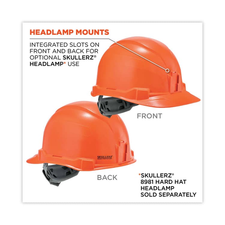 ERGODYNE CORPORATION Skullerz 8970 Class E Hard Hat Cap Style, Orange (EGO60141) thumbnail 4