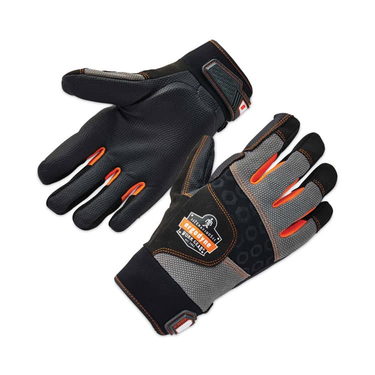 ERGODYNE CORPORATION ProFlex 9002 Certified Full-Finger Anti-Vibration Gloves, EN388: 2121X, Medium, Black, Pair (EGO17703)