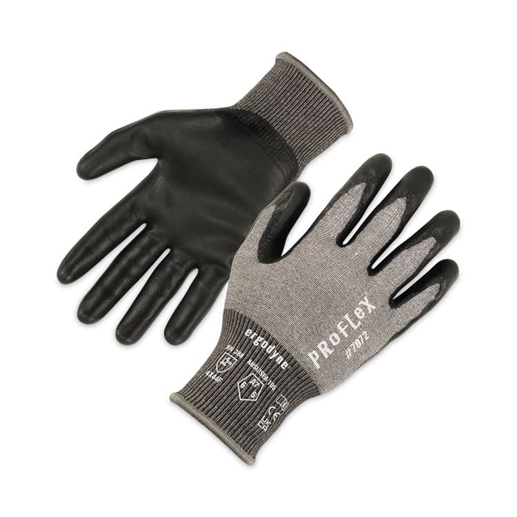 ERGODYNE CORPORATION ProFlex 7072 ANSI A7 Nitrile-Coated CR Gloves, EN388: 4X44F, 9" Long, X-Large, Gray, 12 Pairs (EGO10305)