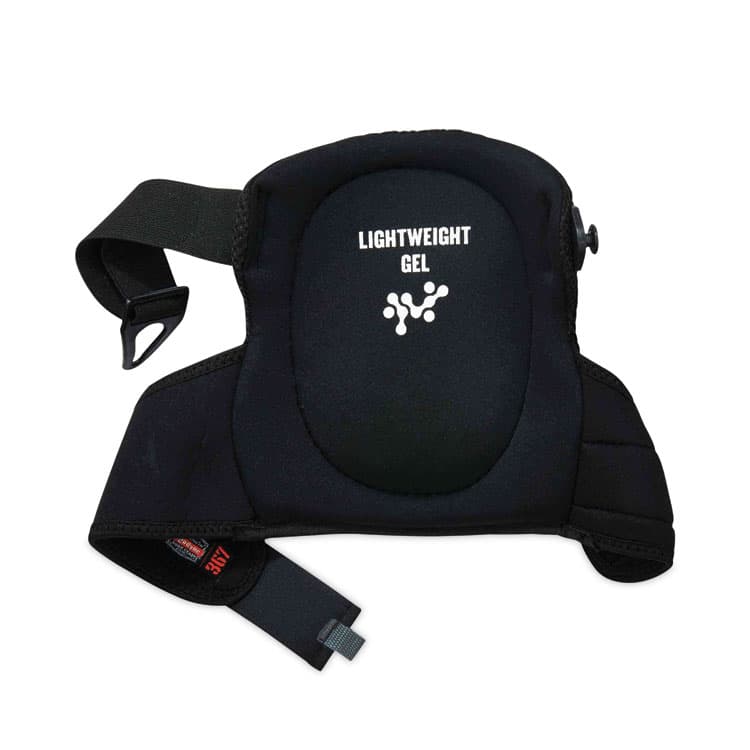 ERGODYNE CORPORATION ProFlex 367 Lightweight Gel Knee Pads, Round Cap, Hook and Loop Closure, One Size, Black, Pair (EGO18467) thumbnail 4