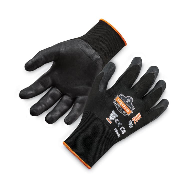 ERGODYNE CORPORATION ProFlex 7001 Nitrile-Coated Gloves, EN388: 4121X, 9" Long, Large, Black, Pair (EGO17954)
