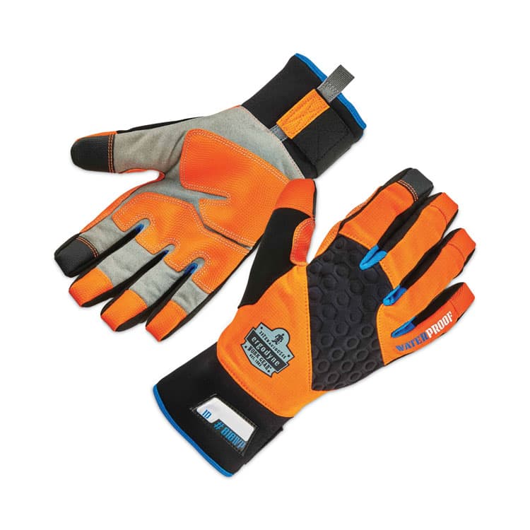 ERGODYNE CORPORATION ProFlex 818WP Thermal WP Gloves with Tena-Grip, EN388: 3423X, 9" Long, X-Large, Orange, Pair (EGO17395)