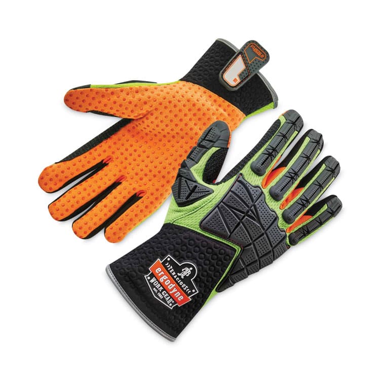ERGODYNE CORPORATION ProFlex 925F(x) Standard Dorsal Impact-Reducing Gloves, EN388: 4121XP, Medium, Black/Lime, Pair (EGO17903)