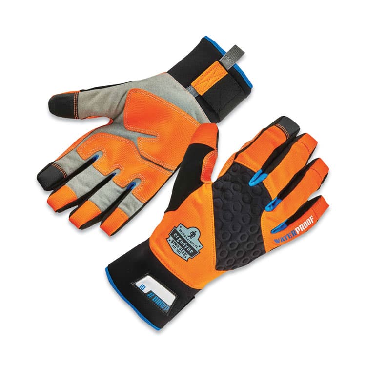 ERGODYNE CORPORATION ProFlex 818WP Thermal WP Gloves with Tena-Grip, EN388: 3423X, 9" Long, XX-Large, Orange, Pair (EGO17396)