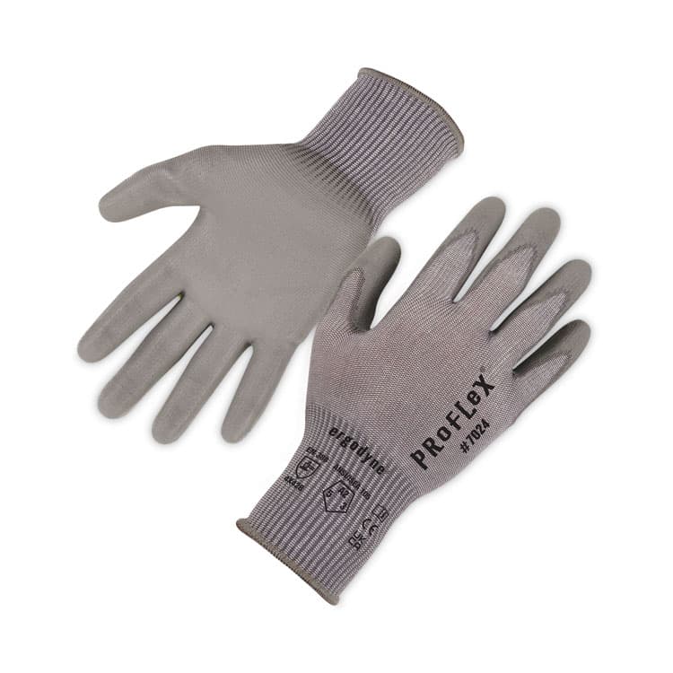 ERGODYNE CORPORATION ProFlex 7024 ANSI A2 PU Coated CR Gloves, EN388: 4X42B, 9" Long, X-Large, Gray, Pair (EGO10405)