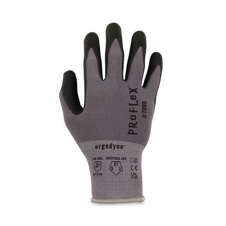 ERGODYNE CORPORATION ProFlex 7000 Nitrile-Coated Gloves Microfoam Palm, EN388: 4121A, 9" Long, Medium, Gray, 12 Pairs (EGO10363) thumbnail 3