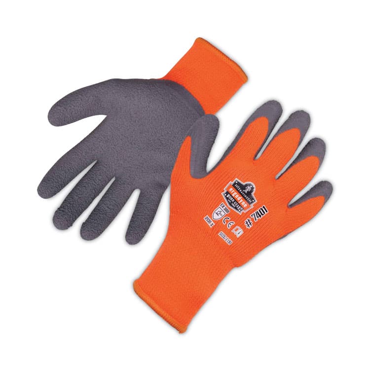 ERGODYNE CORPORATION ProFlex 7401-CASE Coated Lightweight Winter Gloves, EN388: 2131X, 9" Long, X-Large, Orange, Pair (EGO17625)