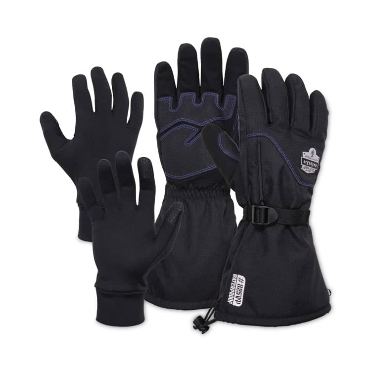 ERGODYNE CORPORATION ProFlex 825WP Thermal Waterproof Winter Work Gloves, Large, Black, Pair (EGO17604)