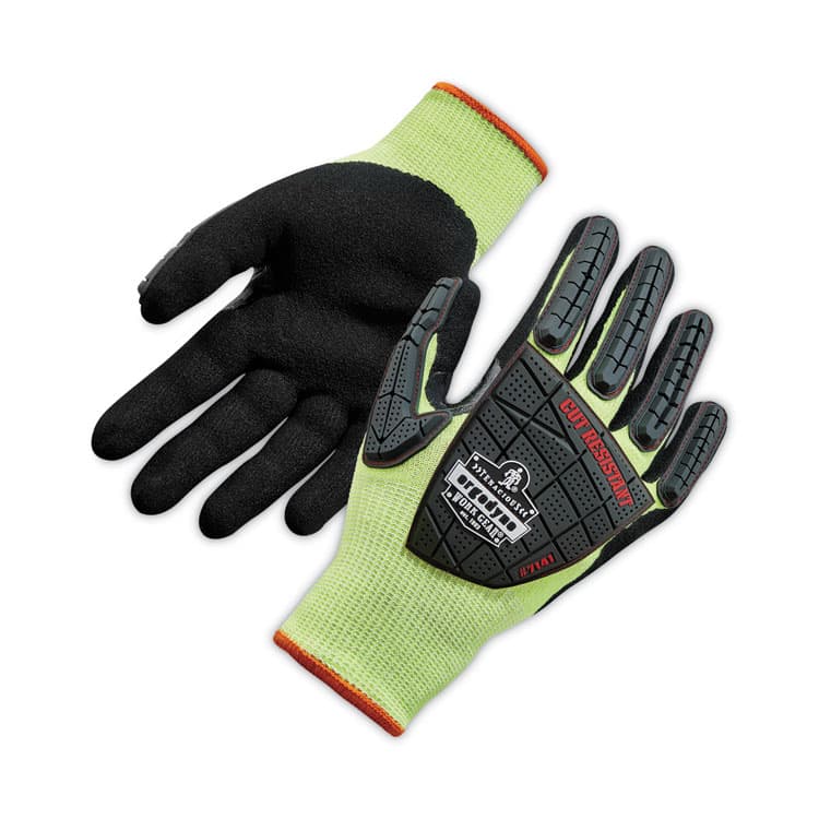 ERGODYNE CORPORATION ProFlex 7141 ANSI A4 DIR Nitrile-Coated CR Gloves, EN388: 4X42DP, 9" Long, Medium, Lime, 72 Pairs/Carton (EGO17833)