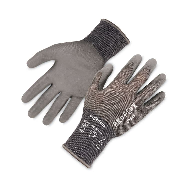 ERGODYNE CORPORATION ProFlex 7044 ANSI A4 PU Coated CR Gloves, EN388: 4X42D, 9" Long, Medium, Gray, 12 Pairs (EGO10483)