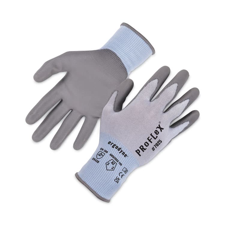 ERGODYNE CORPORATION ProFlex 7025 ANSI A2 PU Coated CR Gloves, EN388: 2X42B, 9" Long, XX-Large, Blue, Pair (EGO10436)
