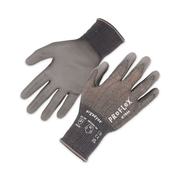 ERGODYNE CORPORATION ProFlex 7044 ANSI A4 PU Coated CR Gloves, EN388: 4X42D, 9" Long, Large, Gray, 12 Pairs (EGO10484)