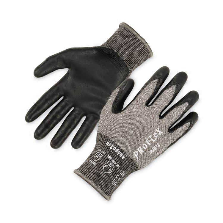 ERGODYNE CORPORATION ProFlex 7072 ANSI A7 Nitrile-Coated CR Gloves, EN388: 4X44F, 9" Long, Small, Gray, 12 Pairs (EGO10302)
