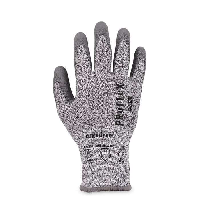 ERGODYNE CORPORATION ProFlex 7030 ANSI A3 PU Coated CR Gloves, EN388: 4X42C, 9" Long, Large, Gray, 12 Pairs (EGO10454) thumbnail 3