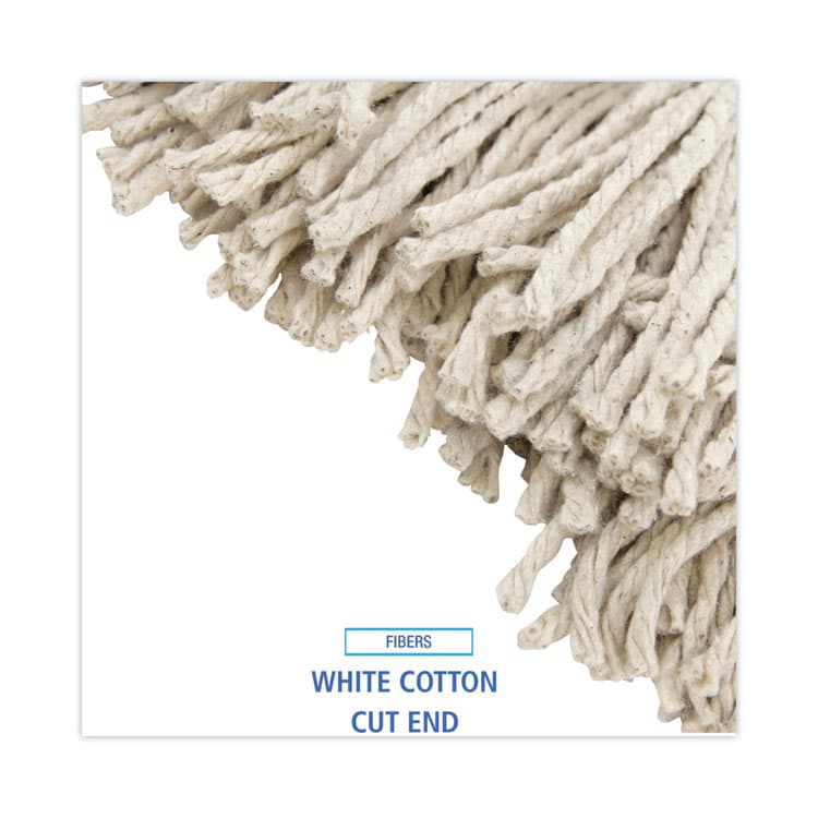 BOARDWALK Premium Cut-End Wet Mop Heads, Cotton, 16 oz, White, 12/Carton (BWK216CCT) thumbnail 4