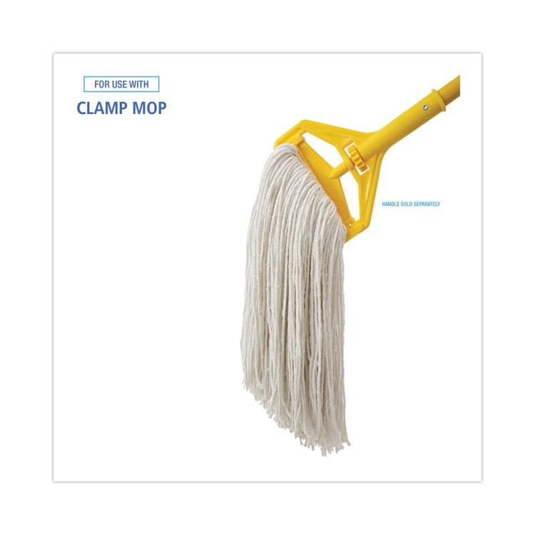 BOARDWALK Premium Cut-End Wet Mop Heads, Rayon, 24 oz, White, 12/Carton (BWK224RCT) thumbnail 3