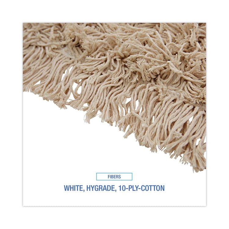 BOARDWALK Industrial Dust Mop Head, Hygrade Cotton, 18 x 5, White (BWK1318) thumbnail 4