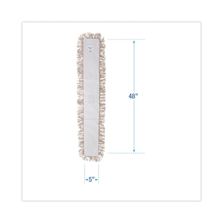 BOARDWALK Industrial Dust Mop Head, Hygrade Cotton, 48 x 5, White (BWK1348) thumbnail 2