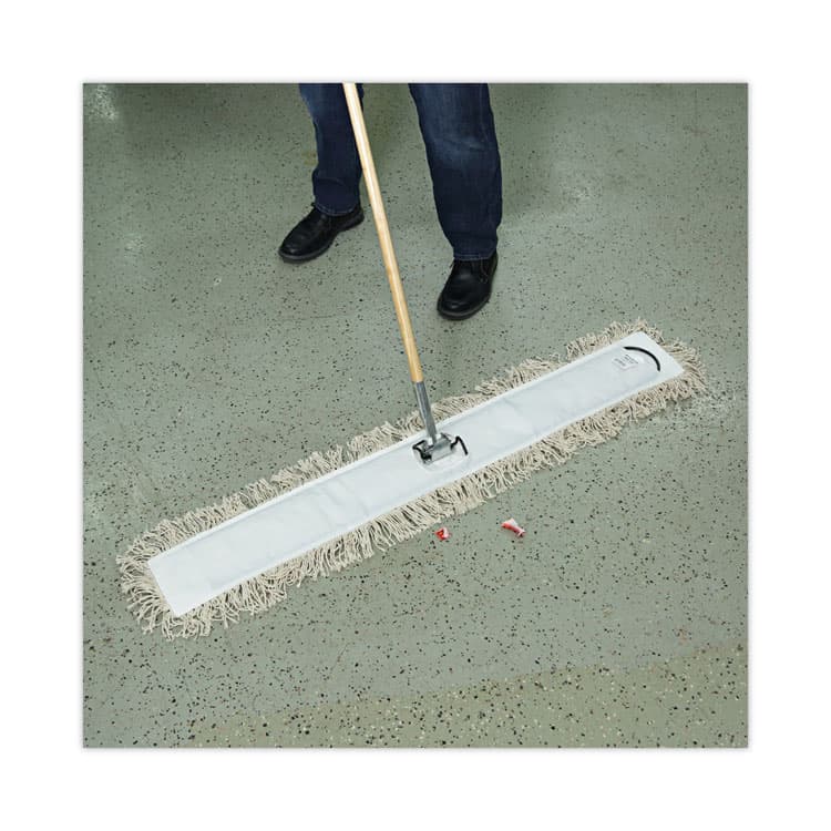 BOARDWALK Industrial Dust Mop Head, Hygrade Cotton, 48 x 5, White (BWK1348) thumbnail 4
