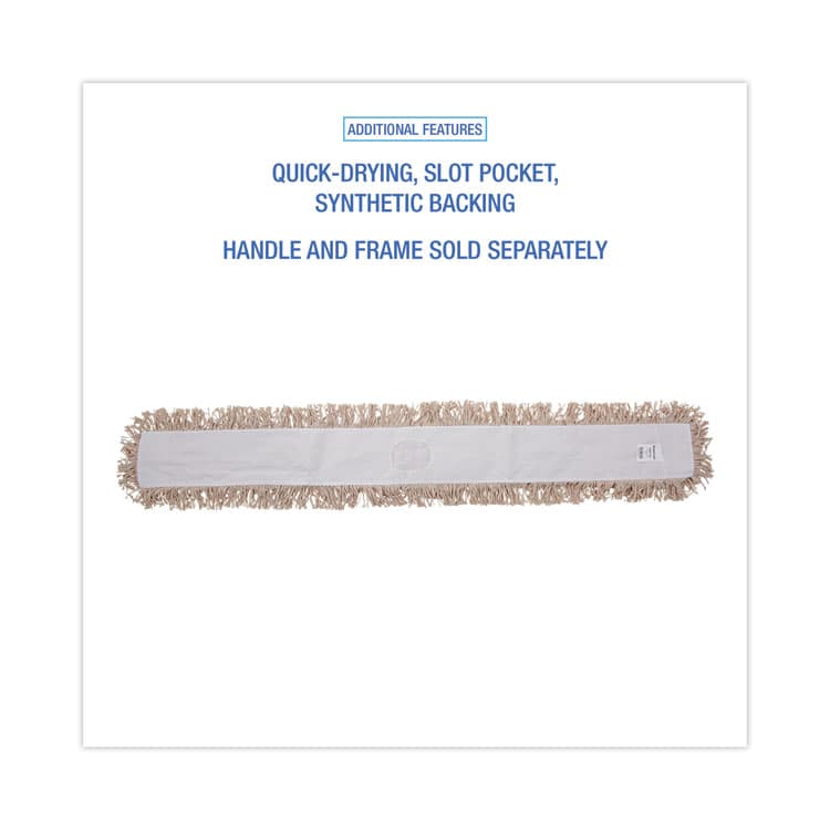 BOARDWALK Industrial Dust Mop Head, Hygrade Cotton, 60 x 5, White (BWK1360) thumbnail 3