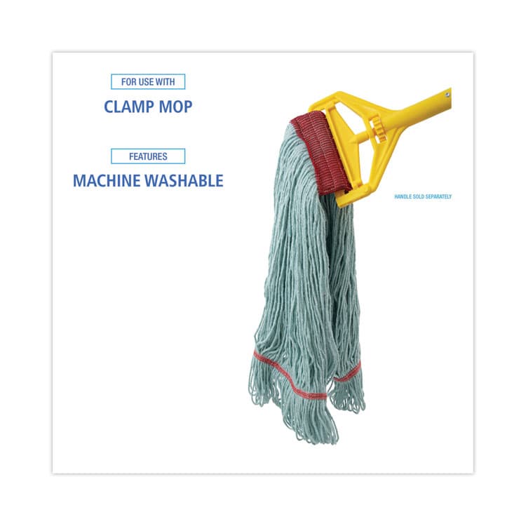 BOARDWALK EchoMop with Looped-End Wet Head, Cotton/Rayon/Synthetic, Large, Blue, 12/Carton (BWK1400LCT) thumbnail 3