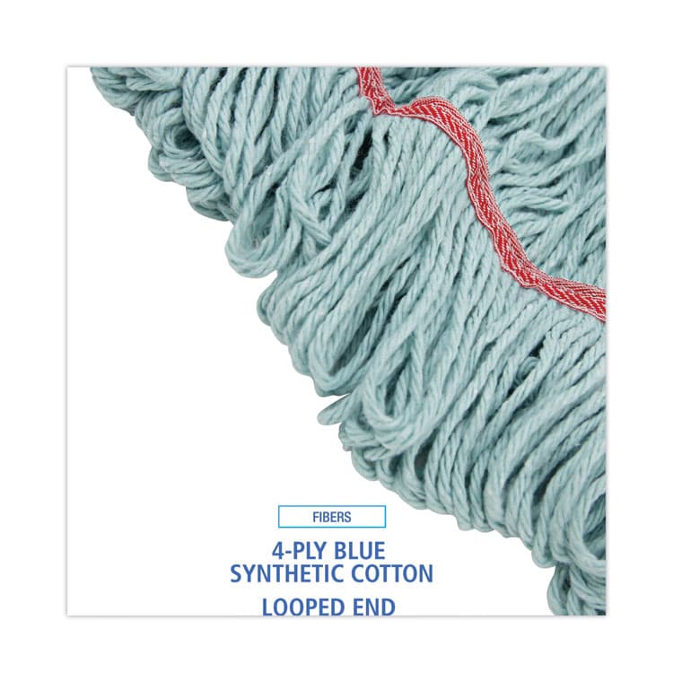 BOARDWALK EchoMop with Looped-End Wet Head, Cotton/Rayon/Synthetic, Large, Blue (BWK1400LEA) thumbnail 4